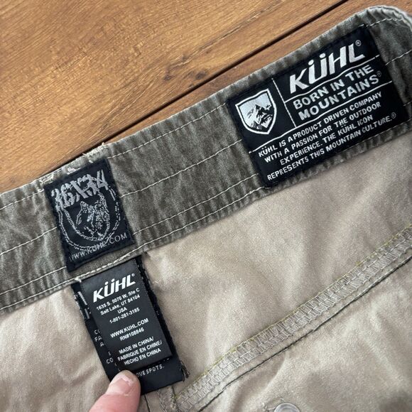Kuhl Men's Hiking Revolvr Pants Green Vintage Patina Dye Size 36x32.5 READ - Picture 12 of 12